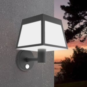 Black solar outdoor wall light plastic, Imelda, 7,5W, 3000K LED, IP65