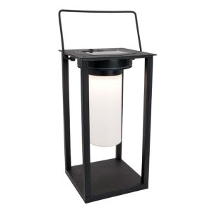 Black solar outdoor table lamp plastic, Hillebrand, 3,3W, 4000K LED, IP54, with switch