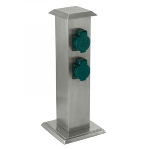 Silver Outdoor power strip Gwendolyn, Polyester, IP44