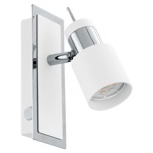 Chrome retro ceiling spotlight steel, Nicolas, with switch