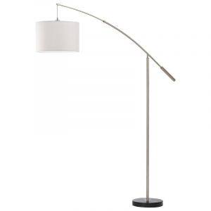 Nickel modern arc floor lamp fabric, Ralph, with switch