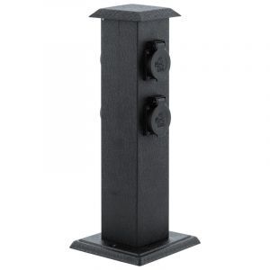 Alek outdoor plastic socket black IP44