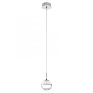 Chrome design pendant light glass, Jorg, 5W, 3000K LED
