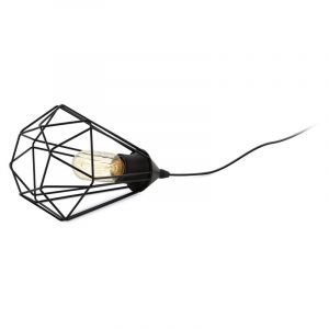 Black industrial table lamp metal, Costel, with switch