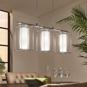 Chrome industrial pendant light glass, Aprica
