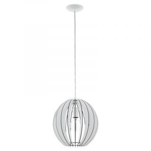 White rustic pendant light wood, Bergama