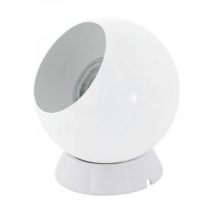 White table lamp metal, Alliano, with switch