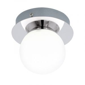 Chrome modern ceiling light glass, Escha, 3W, 3000K LED, IP44