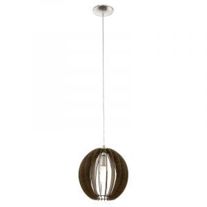 Brown rustic pendant light wood, Bergama