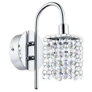 Chrome design wall light crystal, Almedina, IP44