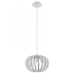 White rustic pendant light wood, Kiran