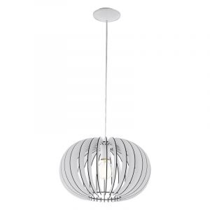 White rustic pendant light wood, Kiran