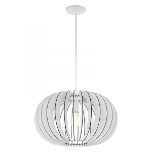 White rustic pendant light wood, Kiran