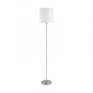 White modern floor lamp fabric, Abano, with switch