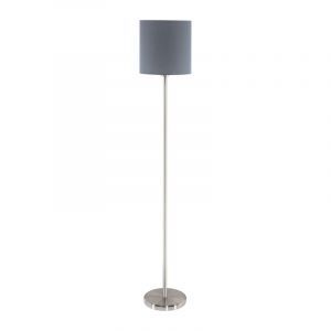 Grey modern floor lamp fabric, Abano, with switch