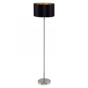 Golden modern floor lamp fabric, Terme, with switch