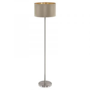 Golden modern floor lamp fabric, Terme, with switch