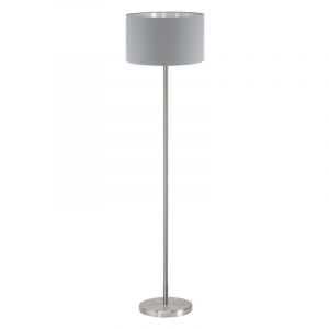 Grey modern floor lamp fabric, Terme, with switch