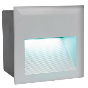Silver recessed outdoor wall light aluminium, Anke, IP65