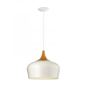 Cream modern pendant light wood, Annemarije