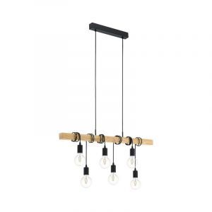 Wood pendant light black, Anton