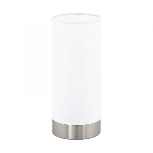 Nickel modern table lamp glass, Asiye, with switch