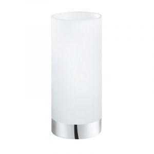 Chrome modern table lamp glass, Asiye, with switch