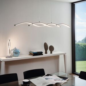 Chrome modern pendant light aluminium, Arantxa, 9W, 3000K LED