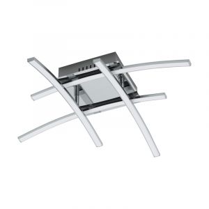 Chrome modern flush ceiling light aluminium, Josua, 5W, 3000K LED