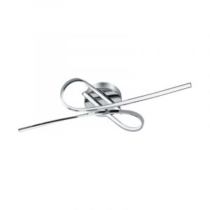 Chrome design flush ceiling light aluminium, Tinus, 10W, 3000K LED