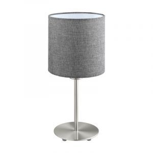 Grey modern table lamp fabric, Abano, with switch