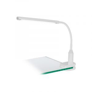 White modern clip on light plastic, Brennan, 4W, 4000K LED, with switch