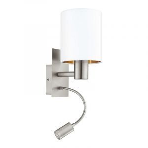 Copper modern wall light fabric, Abano, with switch