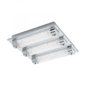 Chrome design ceiling light glass, Iris, 7W, 4000K LED, IP44