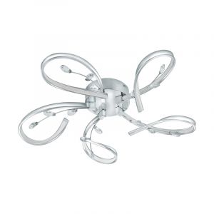 Chrome design flush ceiling light aluminium, Yorik, 6W, 3000K LED