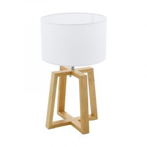 Wood table lamp brown, Maico, with switch