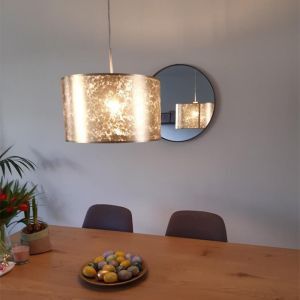 Beige modern pendant light fabric, Megan