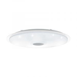 Transparent flush ceiling light steel, Dunya, 80W, adjustable light colour LED