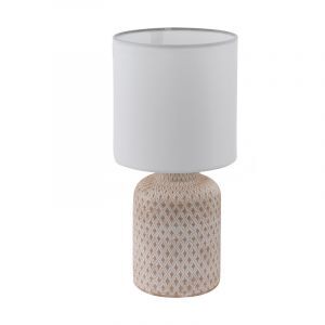 Ceramic table lamp white, Angele, with switch