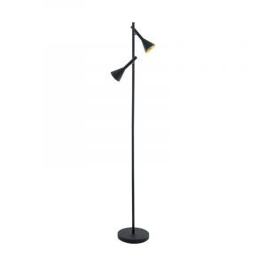 Golden floor lamp steel, Marielle, with switch