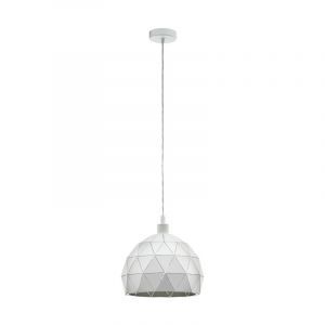 White modern pendant light steel, Silva