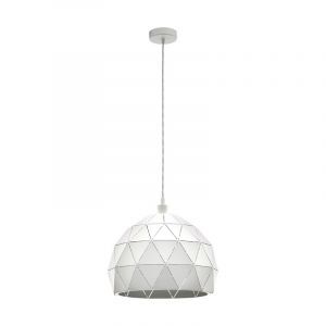 White modern pendant light steel, Silva