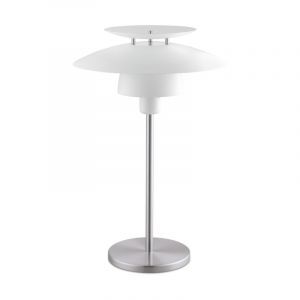 Nickel design table lamp steel, Lariana, with switch