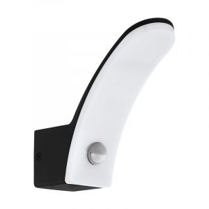 Black modern outdoor wall light with motion sensor aluminium, Oskar, 11W, 3000K LED, IP44