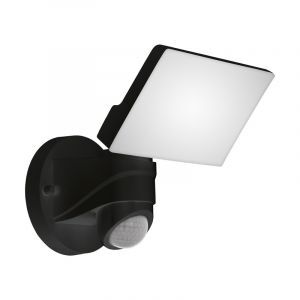 Black outdoor wall light with motion sensor plastic, Joselien, 13W, 5000K LED, IP44