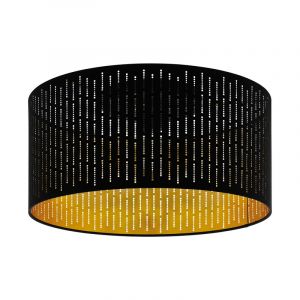 Black modern flush ceiling light steel, Yori