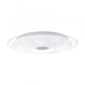 Transparent flush ceiling light steel, Dunya, 24W, adjustable light colour LED
