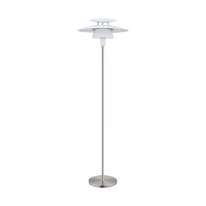 Nickel design floor lamp steel, Lariana, with switch