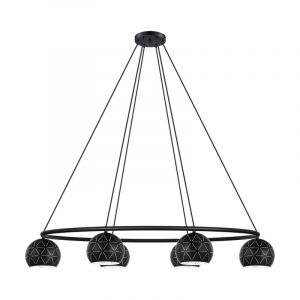 Black modern pendant light steel, Madelein