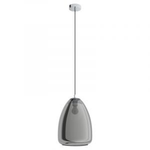 Chrome pendant light smoke glass, Fredericus